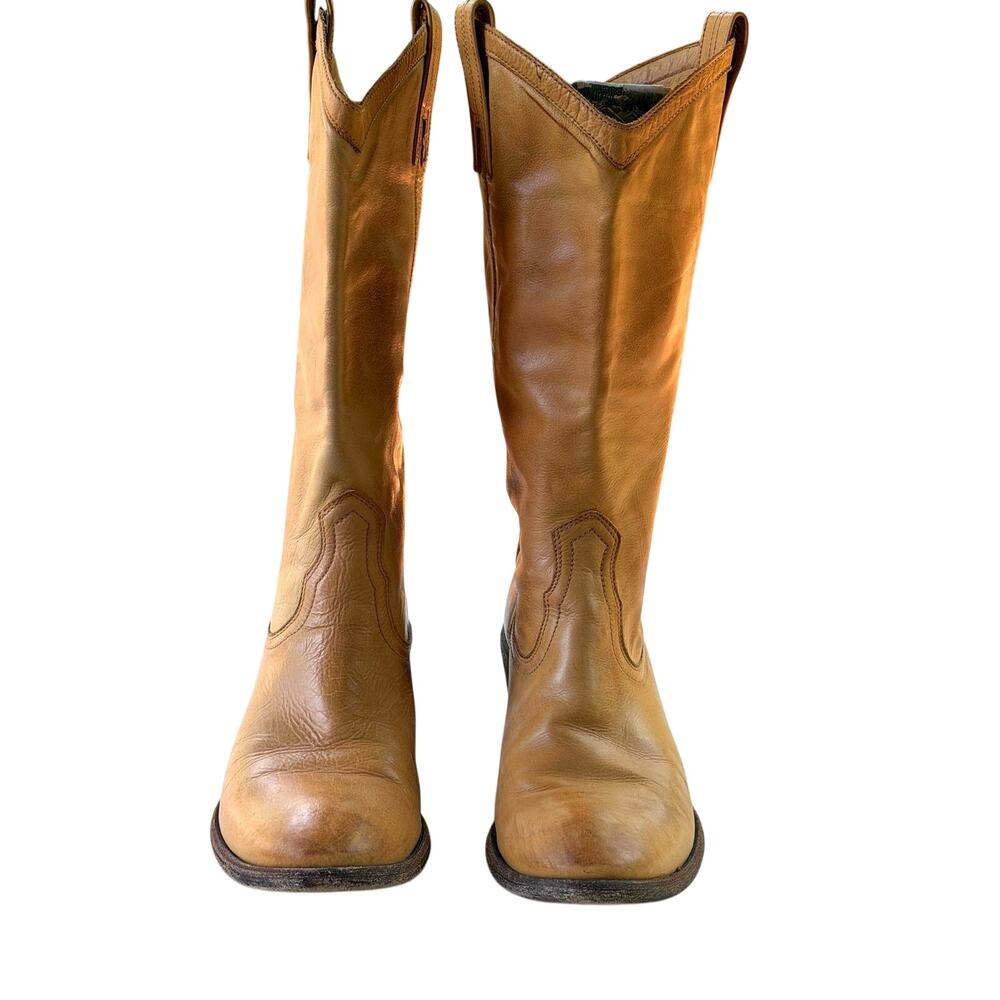 Frye Women’s Tan Cognac Leather Western Pull-On Boots Size 8.5 Style 77685 - Picture 7 of 14